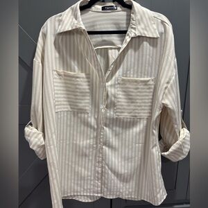 Classic Cream Striped Women’s Shirt